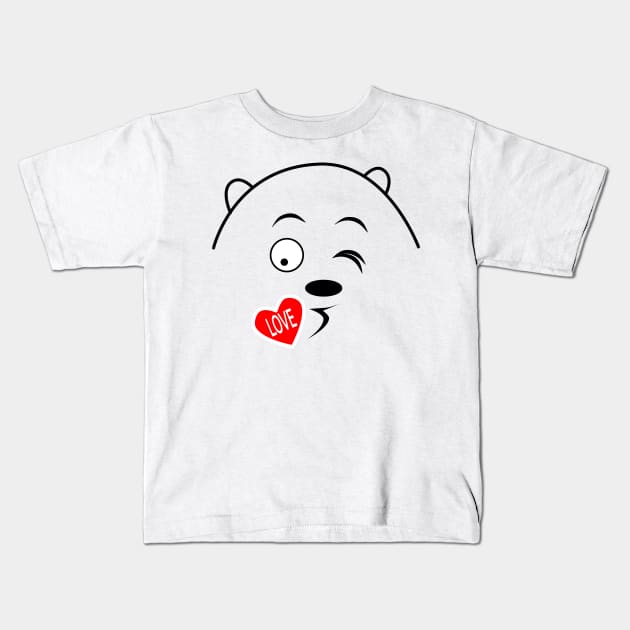 Grizzly's love kiss Kids T-Shirt by Aurealis